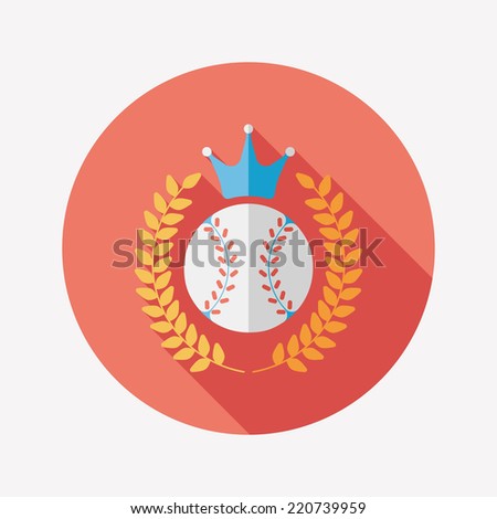 baseball champion flat icon with long shadow,eps10