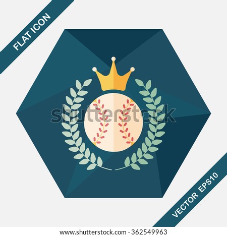 baseball champion flat icon with long shadow,eps10