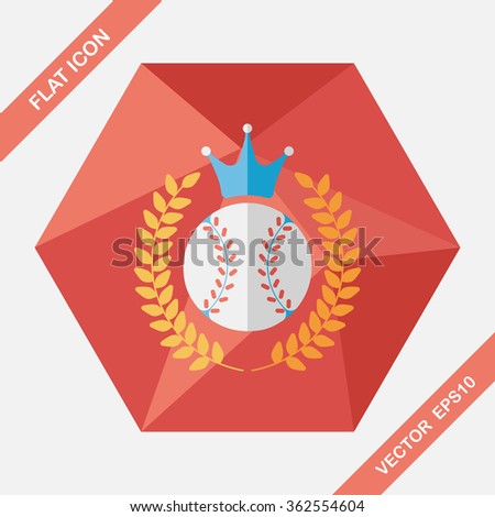 baseball champion flat icon with long shadow,eps10