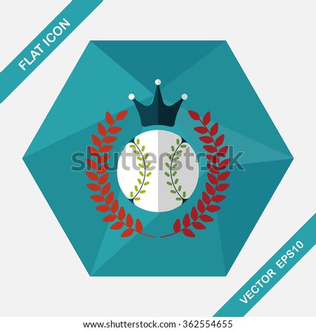 baseball champion flat icon with long shadow,eps10