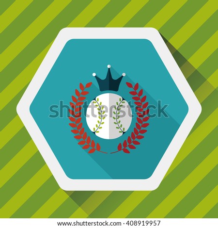 baseball champion flat icon with long shadow,eps10