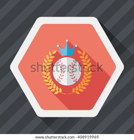 baseball champion flat icon with long shadow,eps10