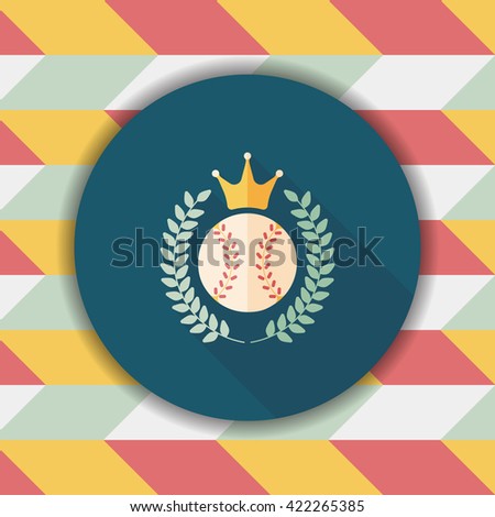 baseball champion flat icon with long shadow,eps10