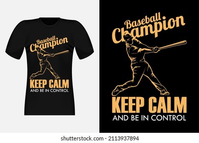 Baseball Champion Silhouette Vintage T-Shirt Design