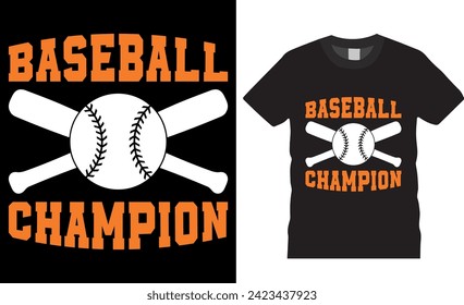 Baseball-Champion, Baseball Typografie, Vektor-T-Shirt-Design. Baseball-Motivations-Zitat-T-Shirt-Design, Vektorvorlage. Baseball-Liebhaber-T-Shirt-Design bereit für Druck, Bekleidung, Poster, Banner-Pod