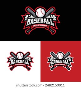 Baseball Championship 2024 Logo Emblem Vektorgrafik Grafikdesign. Optimal für Textil-Sport-Print-Shirt-Design