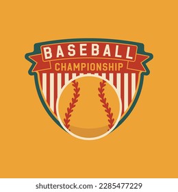 Baseball Championship Badge Logo Design. 