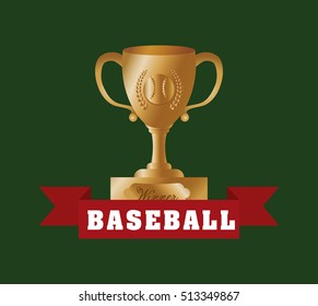 baseball championship cup icon vector illustration graphic design