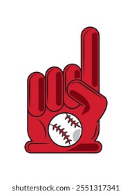 baseball championship foam finger icon isolated