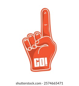 baseball championship foam finger icon isolated