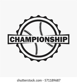 Baseball Championship Logo and Badge Vector Black and White