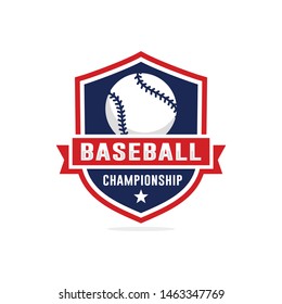 Baseball championship logo design vector