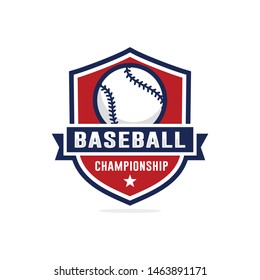 Baseball championship logo design vector