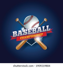 Baseball Championship Logo Design Vector