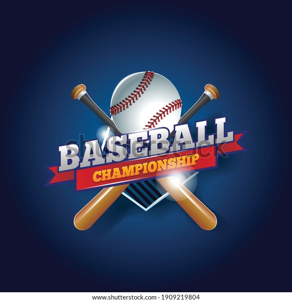 Baseball Championship Logo Design Vector Stock Vector (Royalty Free ...