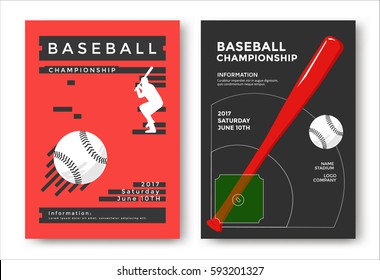 Diseño de pósters deportivos modernos para el campeonato de béisbol. Ilustración vectorial.