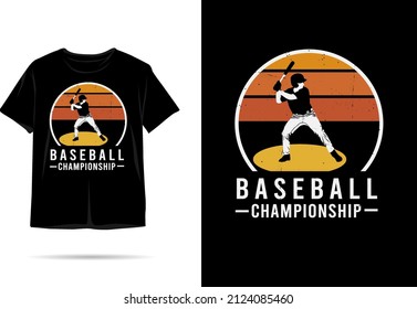 Baseball championship silhouette t shirt design
