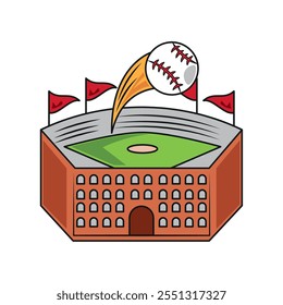 baseball championship stadium icon isolated