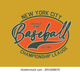 Baseball championship tee shirt grunge effect tee