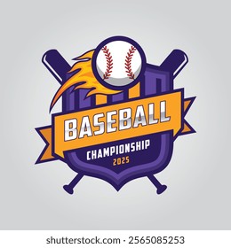 Baseball championship vector logo template