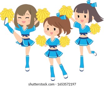 baseball cheerleader cartoon vector illust