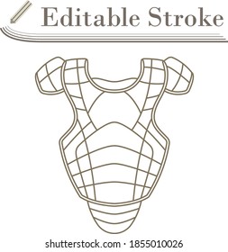Baseball Chest Protector Icon. Editable Stroke Simple Design. Vector Illustration.