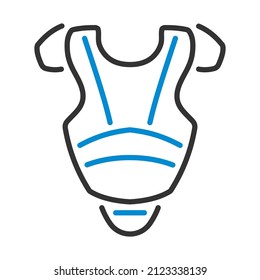 Baseball Chest Protector Icon. Editable Bold Outline With Color Fill Design. Vector Illustration.