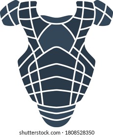 Baseball Chest Protector Icon. Flat Color Design. Vector Illustration.