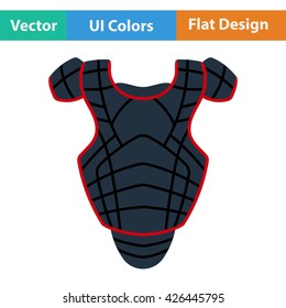 Baseball chest protector icon. Flat design. Vector illustration.