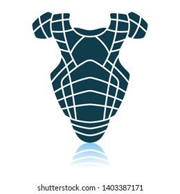 Baseball Chest Protector Icon. Shadow Reflection Design. Vector Illustration.