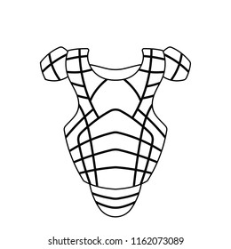 Baseball chest protector icon. Thin line design. Vector illustration.