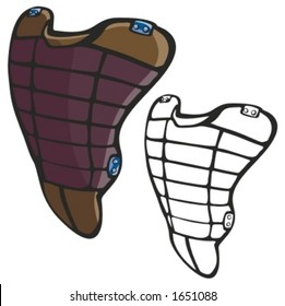 Baseball chest protector. Vector illustration