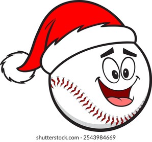 Bola De La Navidad Del Béisbol, Ilustración vectorial Dibujada A Mano, Aislada En Fondo Transparente