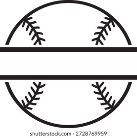 Icono de insignia de marco circular de béisbol