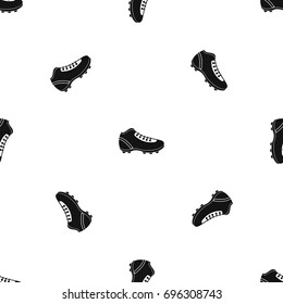 Baseball cleat pattern repeat seamless in black color for any design. Vector geometric illustration