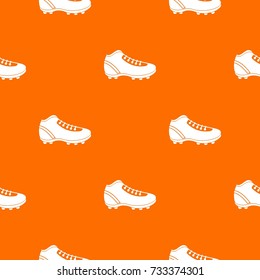 Baseball cleat pattern repeat seamless in orange color for any design. Vector geometric illustration