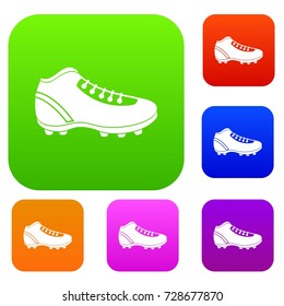 Baseball cleat set icon color in flat style isolated on white. Collection sings vector illustration