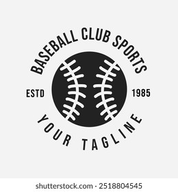 Baseball Club Emblem Design Illustration Vintage Retro Classic with Ball Icon Element. Baseball Team Logo