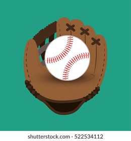 baseball club glove and ball design