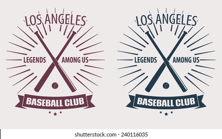 Baseball Club LA emblem vector illustration, eps10, easy to edit