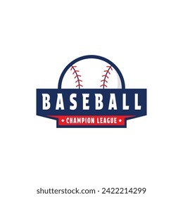 Torneo deportivo de diseño de logo del club de béisbol con etiqueta de emblema