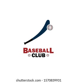 Baseball club logo with simple text designs. Sport vector illustration for baseball club