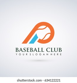 Baseball Club Logo Template. Vector Illustrator Eps. 10
