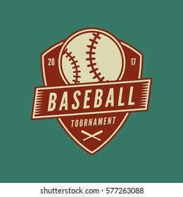 baseball club logo. vintage sport emblem. vector illustration