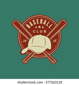 baseball club logo. vintage sport emblem. vector illustration