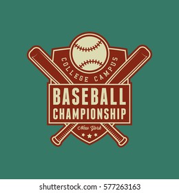 baseball club logo. vintage sport emblem. vector illustration