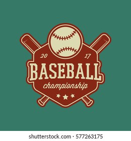 baseball club logo. vintage sport emblem. vector illustration