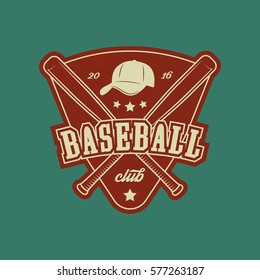 baseball club logo. vintage sport emblem. vector illustration