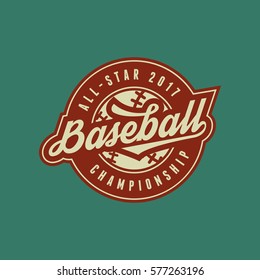baseball club logo. vintage sport emblem. vector illustration
