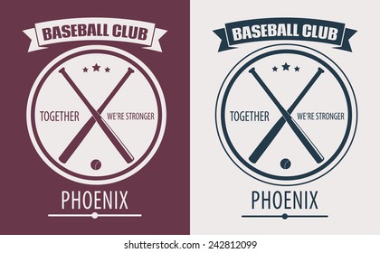 Baseball Club Phoenix grunge emblem vector illustration, eps10, easy to edit